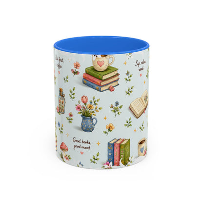 Book Lover Ceramic Mug — Cozy Reading Pattern (11oz & 15oz)