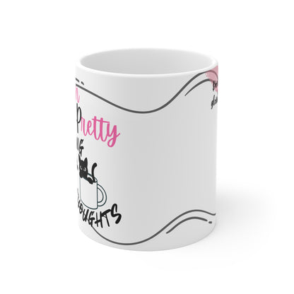 Mug Life Co. – 'Sippin’ Pretty, Thinkin’ Dark Thoughts | White Mug – 11oz