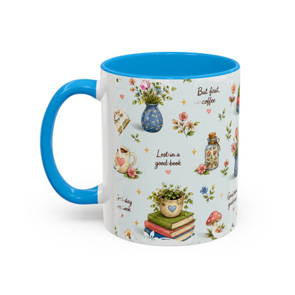 Book Lover Ceramic Mug — Cozy Reading Pattern (11oz & 15oz)