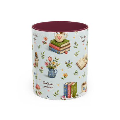 Book Lover Ceramic Mug — Cozy Reading Pattern (11oz & 15oz)