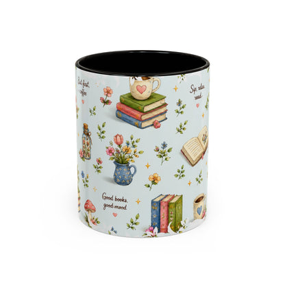 Book Lover Ceramic Mug — Cozy Reading Pattern (11oz & 15oz)